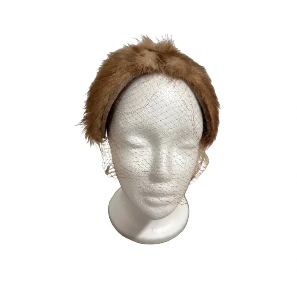 Bundle (2) Vintage Fascinator Pillbox Whimsy Hats 40-60s Pheasant Feather & Mink - Picture 4 of 17